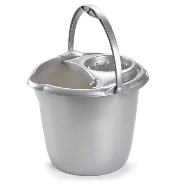 PlasticForte Dweilemmer - 15 liter - zilver grijs - mopemmer - 38 cm