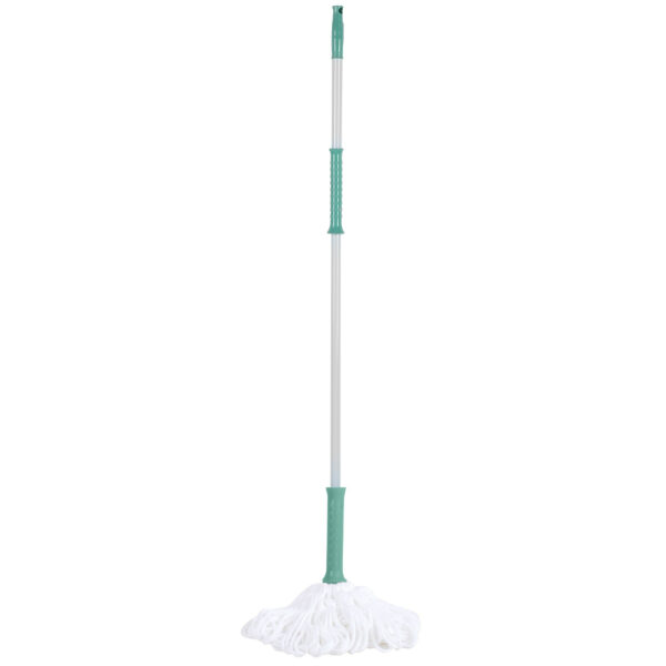 Urban Living Schoonmaak/dweil vloermop telescoopsteel - wit/groen