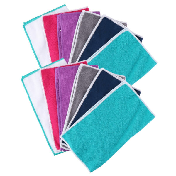 Lifetime Clean Microvezel huishoud/schoonmaakdoekjes - 12x stuks - kleuren mix - 30 x 35 cm