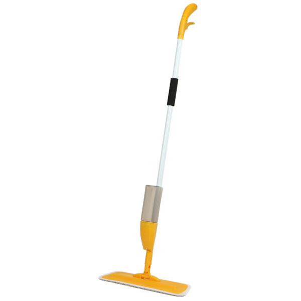 Urban Living Schoonmaak/dweil vloermop met telescoopsteel - uitschuifbaar 85 tot 120 cm - wit/geel