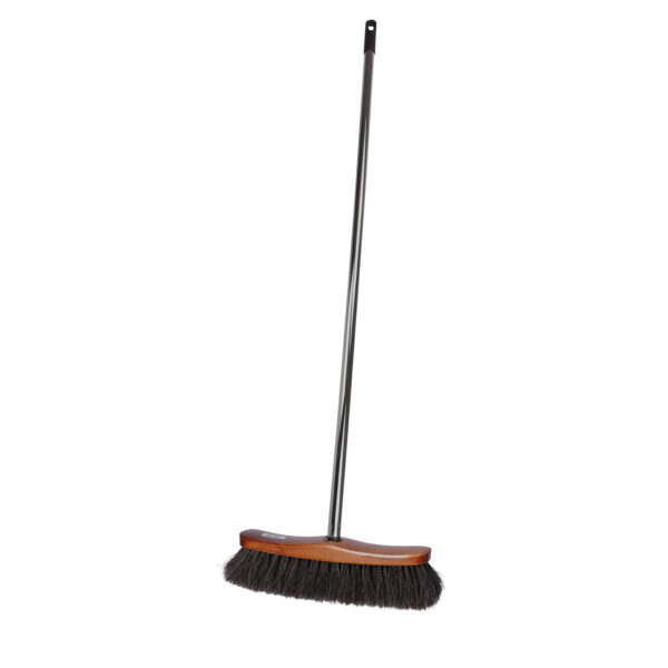Brumag bezem voor binnen gebruik - bezemkop hout - 28 cm breed - steel metaal 130 cm -