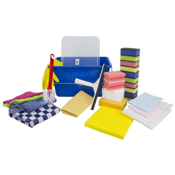 Cadeau student op kamers schoonmaak pakket met emmer 12 L -