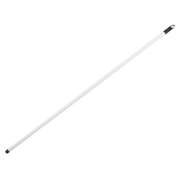 Universeel bruikbare Bezemsteel - schroefdraad - metaal/kunststof - wit - 120 cm - ophang oog