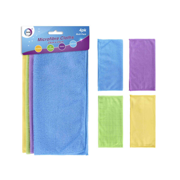 DID Microvezel doekjes - 4x - kleuren mix - schoonmaak doekjes