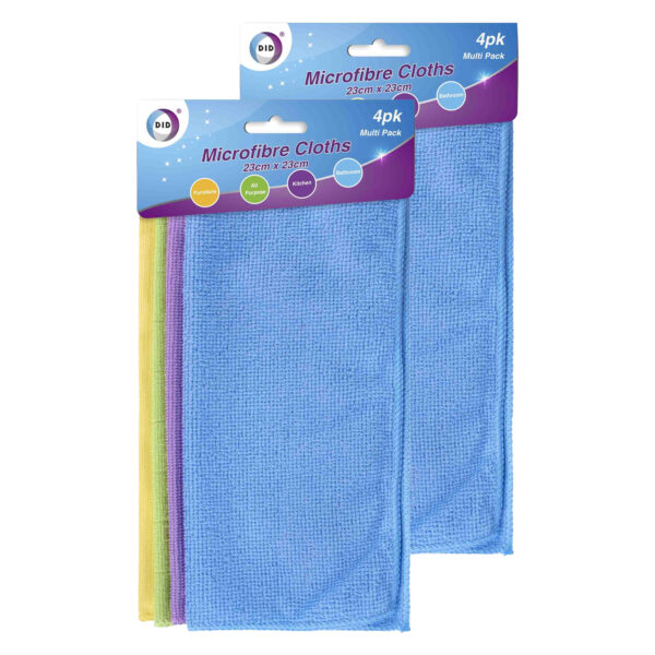 DID Microvezel doekjes - 8x - kleuren mix - schoonmaak doekjes