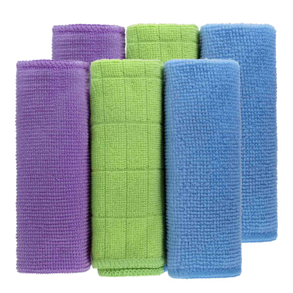 Microvezel doekjes - 6x stuks - kleuren mix - schoonmaak doekjes - 25 x 25 cm