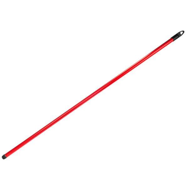 Universeel bruikbare Bezemsteel - schroefdraad - metaal/kunststof - rood - 120 cm - ophang oog