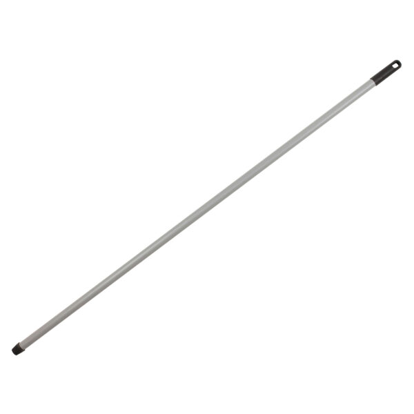Universeel bruikbare Bezemsteel - schroefdraad - metaal/kunststof - grijs - 120 cm - ophang oog