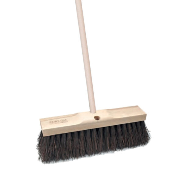 Sorex Straatbezem Bassin van hout - 40cm - harde vezels - Steel 120cm