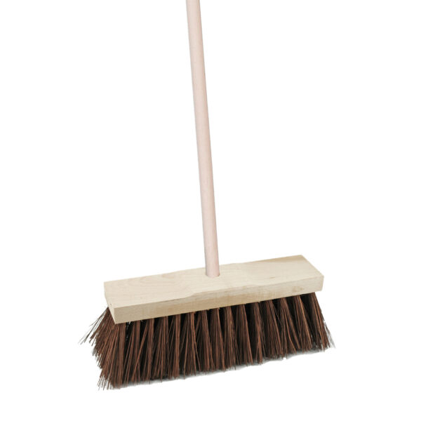 Sorex Straatbezem Bassin van hout - 34cm - harde vezels - Steel 140cm