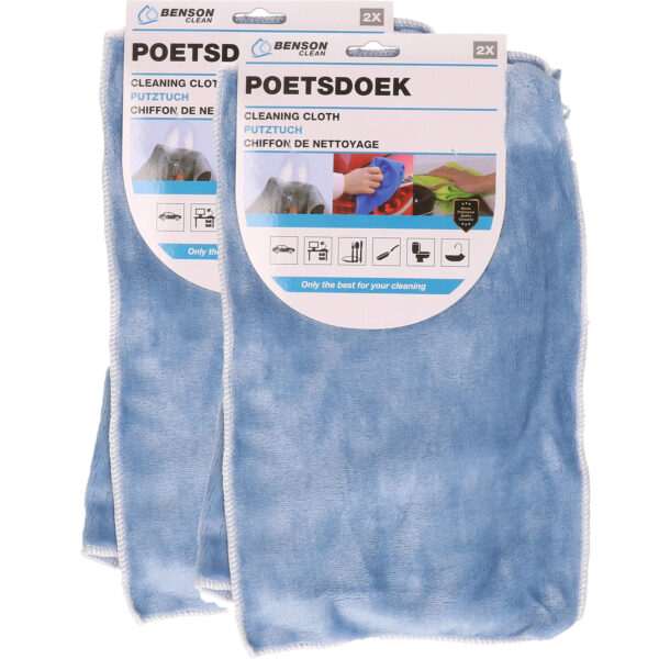 Benson Poetsdoeken - set 4x - extra zacht - microvezel - 2 formaten - schoonmaken