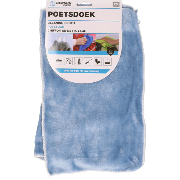 Benson Poetsdoeken - set 2x - extra zacht - microvezel - 2 formaten - schoonmaken