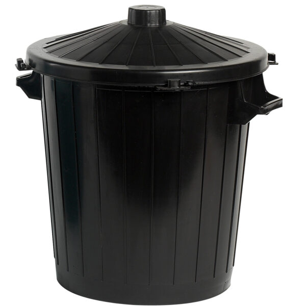 Vuilnisbak/prullenbak emmer met deksel - 50 liter - zwart - 51 x 65 cm - kunststof